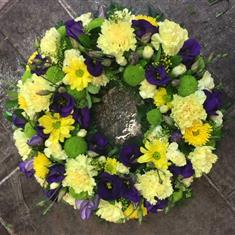 Yellow purple wreath