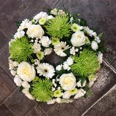 White and green wreath