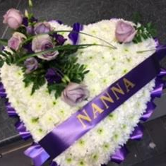 Purple and white based heart