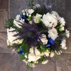Blue and white posy