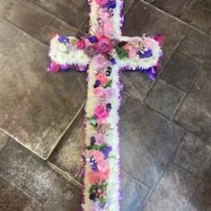 Pink and white combination cross