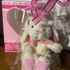Pink plush bunny