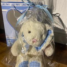 Blue plush bunny