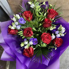 Red rose and purple lizzy